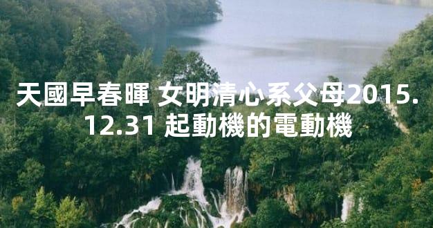 天國早春暉 女明清心系父母2015.12.31 起動機的電動機